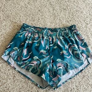 Athleta Teal and Pink Floral shorts